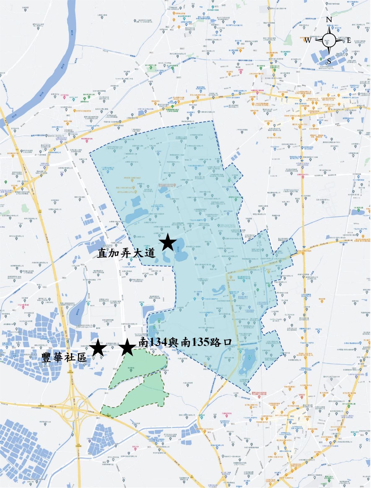 臺南三期園區環境影響評估環境噪音監測位置圖