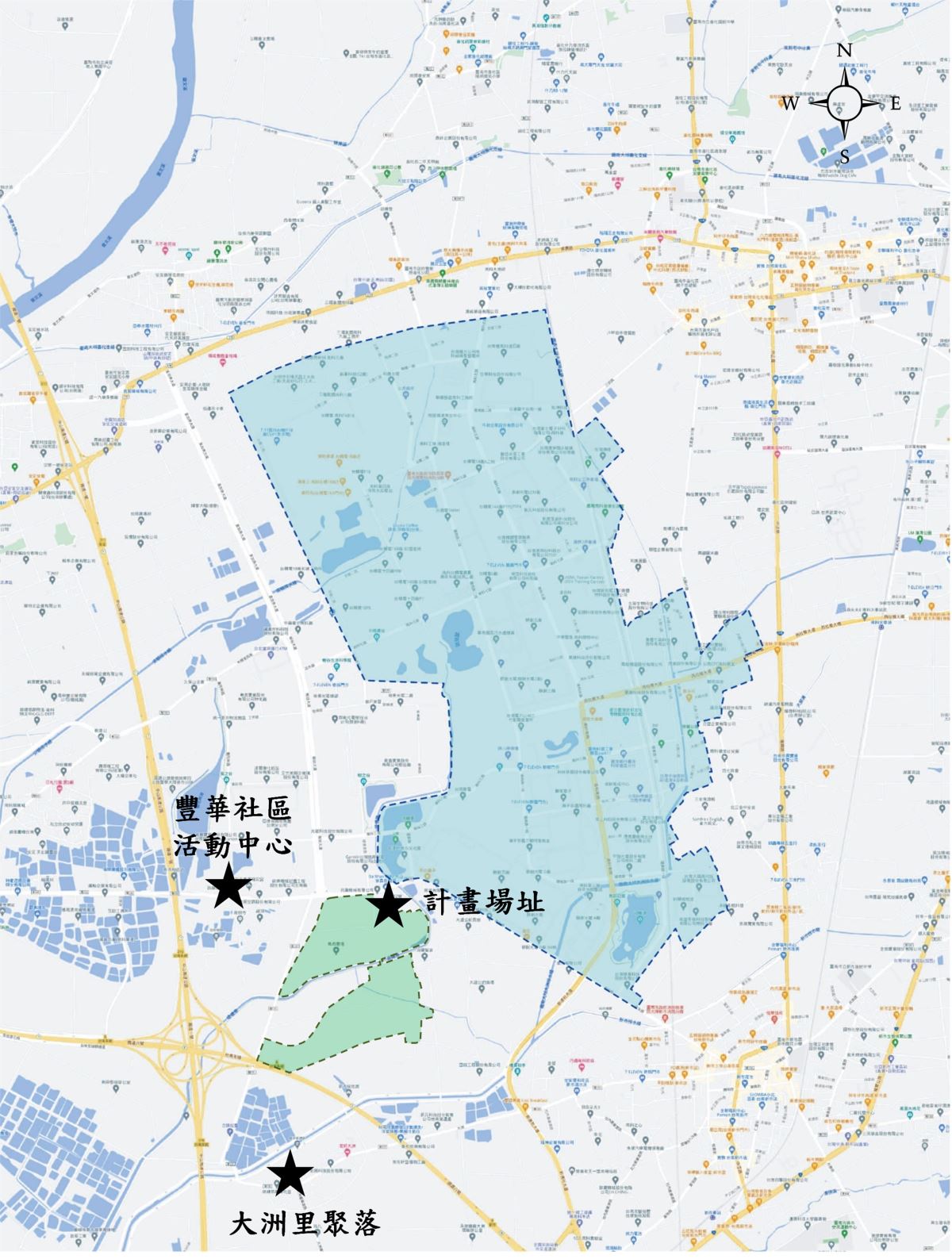 臺南三期園區環境影響評估空氣品質監測位置圖