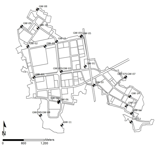 高雄園區地下水監測井分布圖
